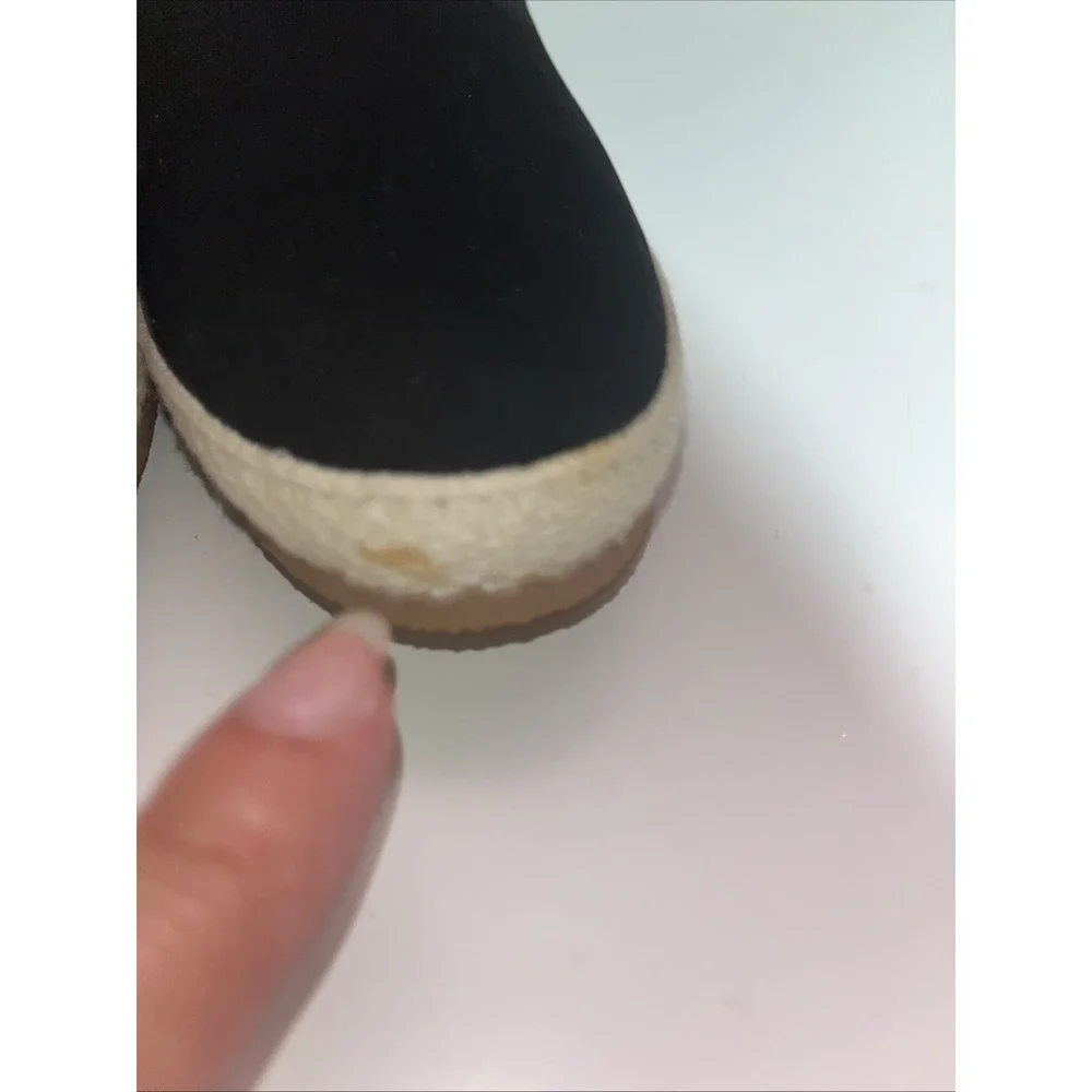 Vintage Outdorables Black W/ White Canvas Wedges Women's Size 7.5 Made In U.S.A.